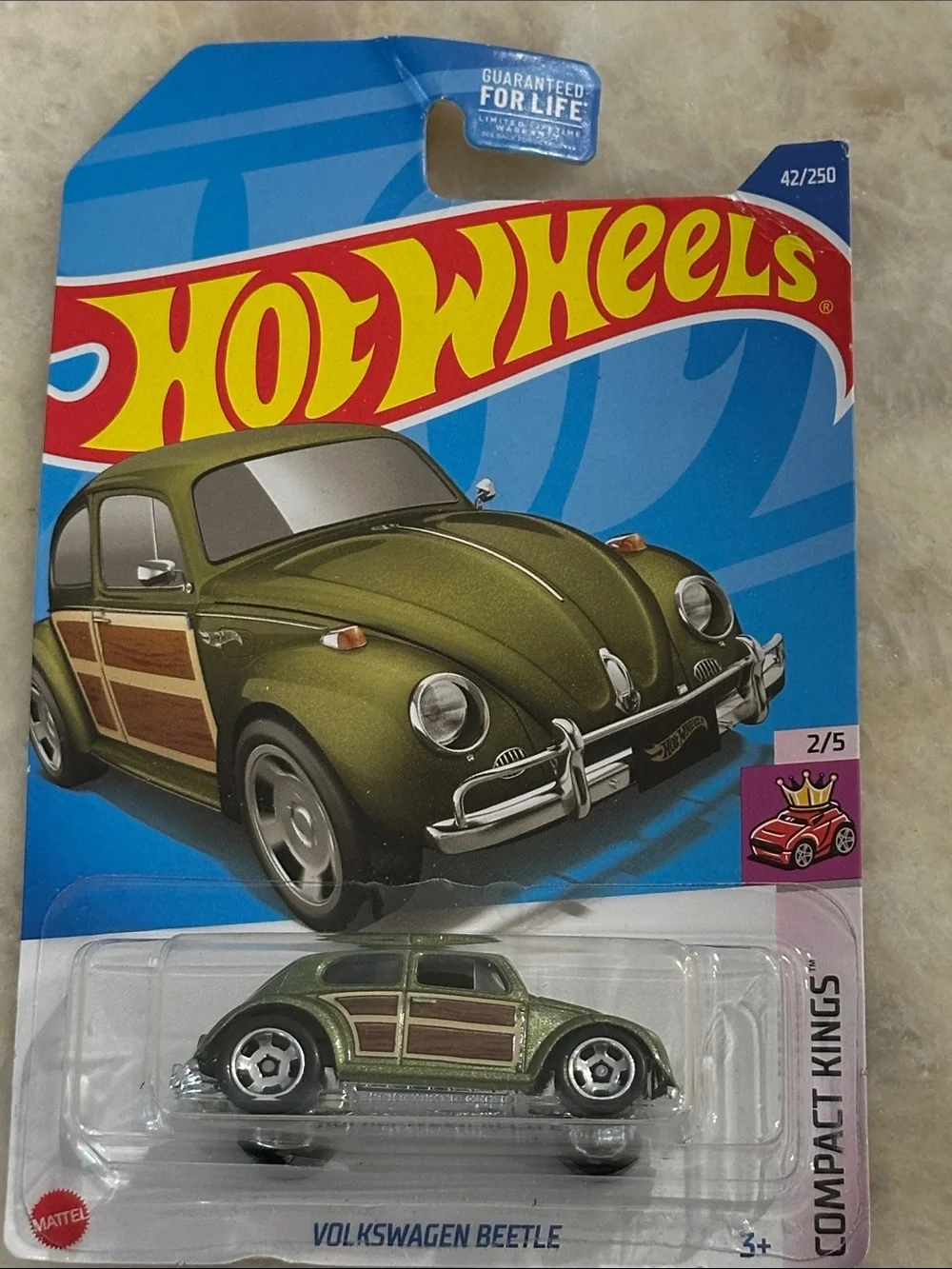 Hot Wheels Volkswagen Beetle Kids Toy Car - Metallic Olive Green